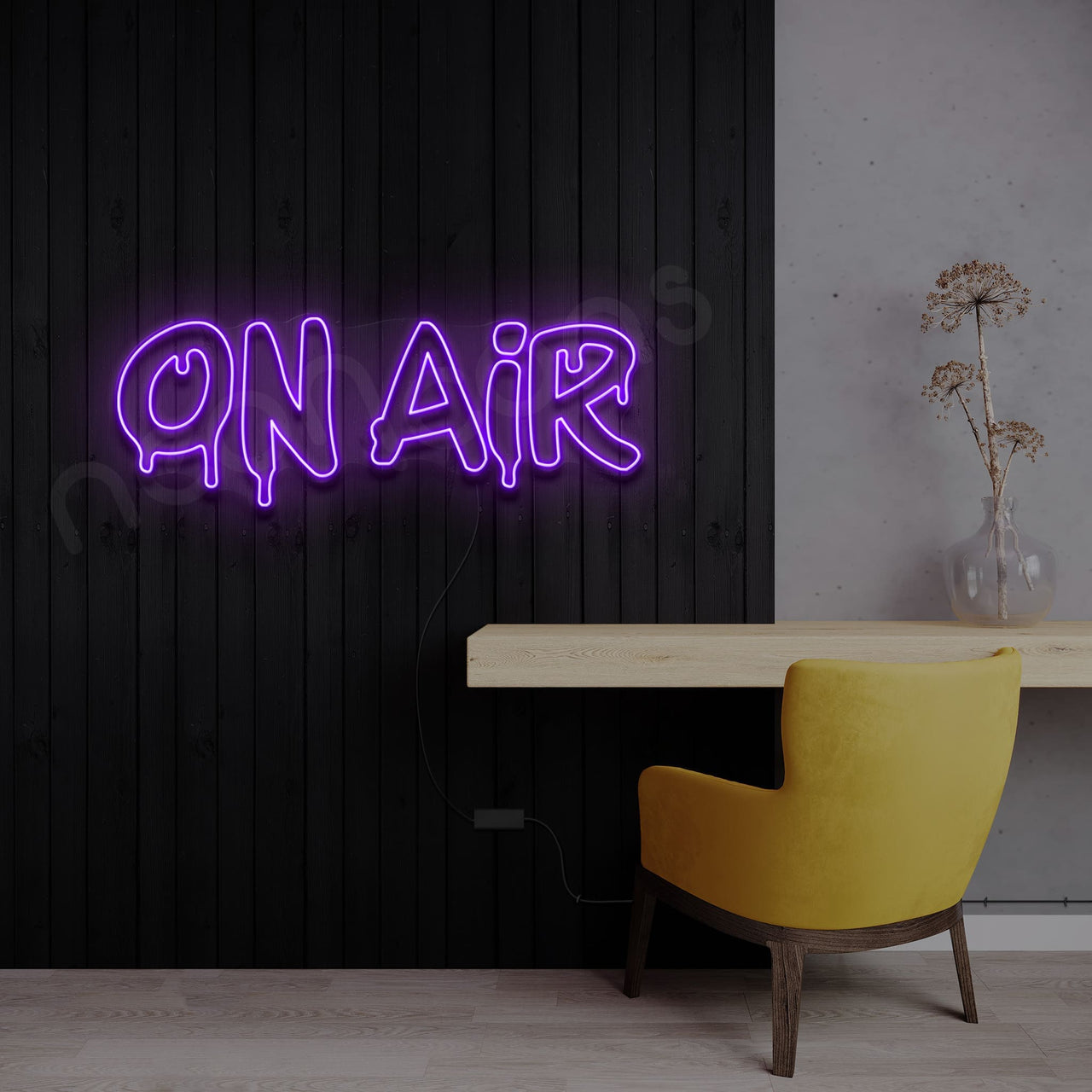 "On Air" Neon Sign 60cm (2ft) / Purple / LED by Neon Icons