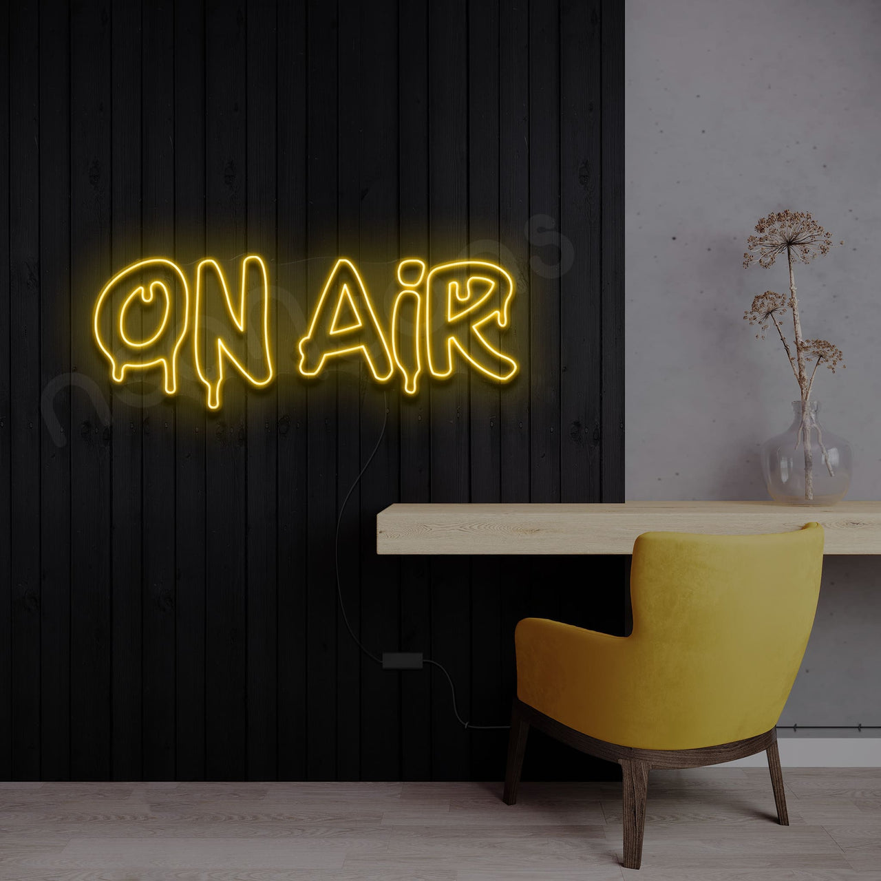 "On Air" Neon Sign 60cm (2ft) / Yellow / LED by Neon Icons