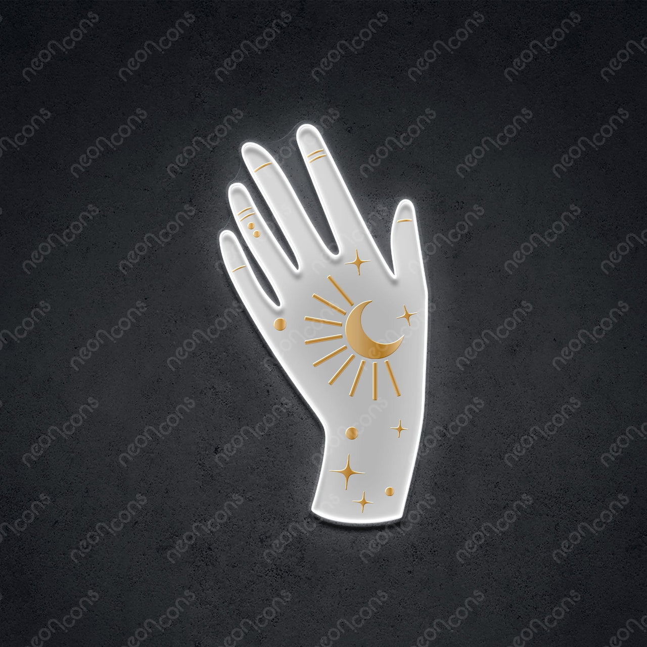 "Palm Reader" LED Neon x Print x Reflective Acrylic by Neon Icons