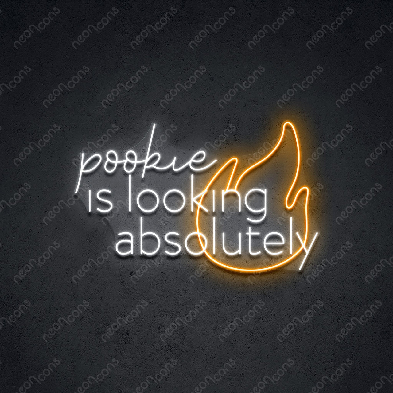 "Pookie Is Fire" LED Neon 45cm (1.5ft) / Orange / LED Neon by Neon Icons