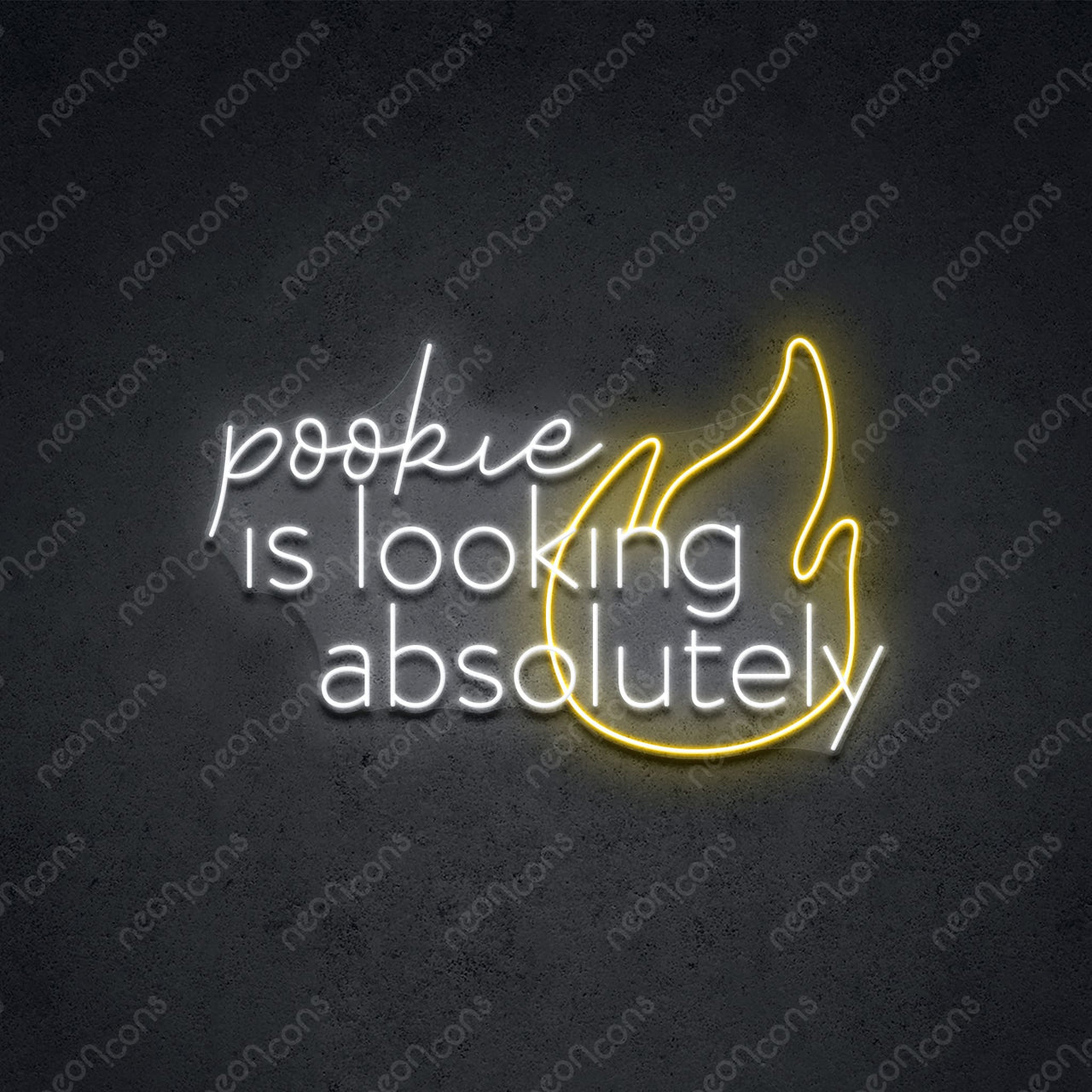 "Pookie Is Fire" LED Neon 45cm (1.5ft) / Yellow / LED Neon by Neon Icons