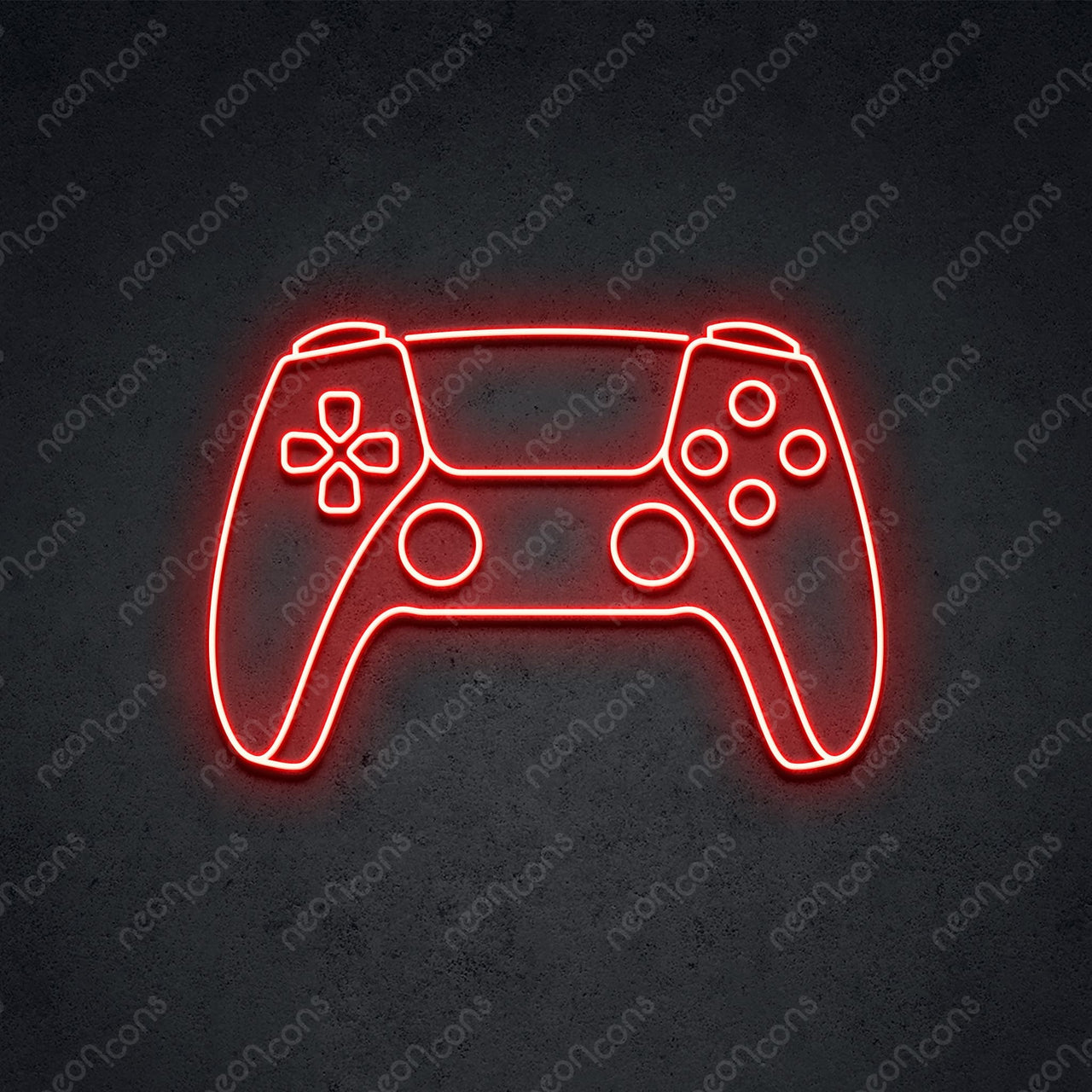 "PS5 Controller" Gaming Neon Sign 2ft x 1.35ft / Red / LED Neon by Neon Icons