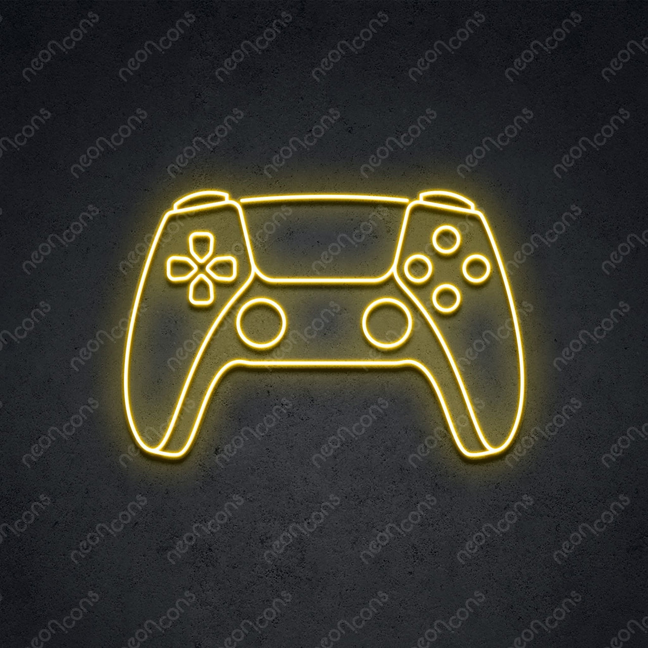 "PS5 Controller" Gaming Neon Sign 2ft x 1.35ft / Yellow / LED Neon by Neon Icons