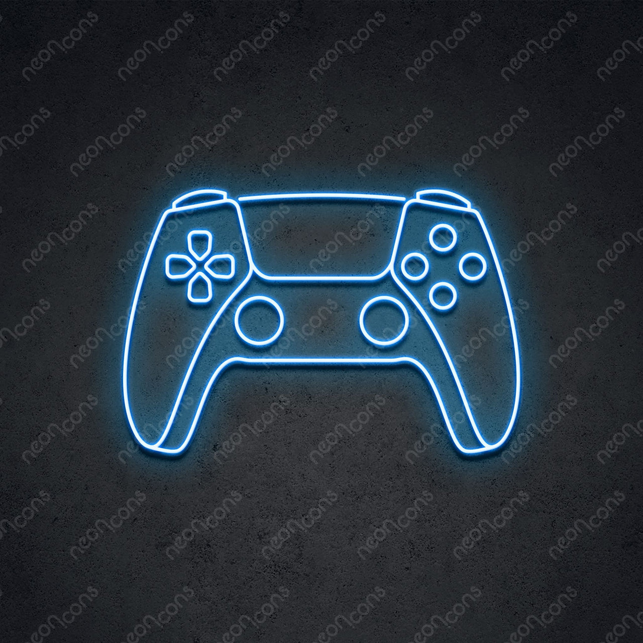 "PS5 Controller" Gaming Neon Sign 2ft x 1.35ft / Ice Blue / LED Neon by Neon Icons