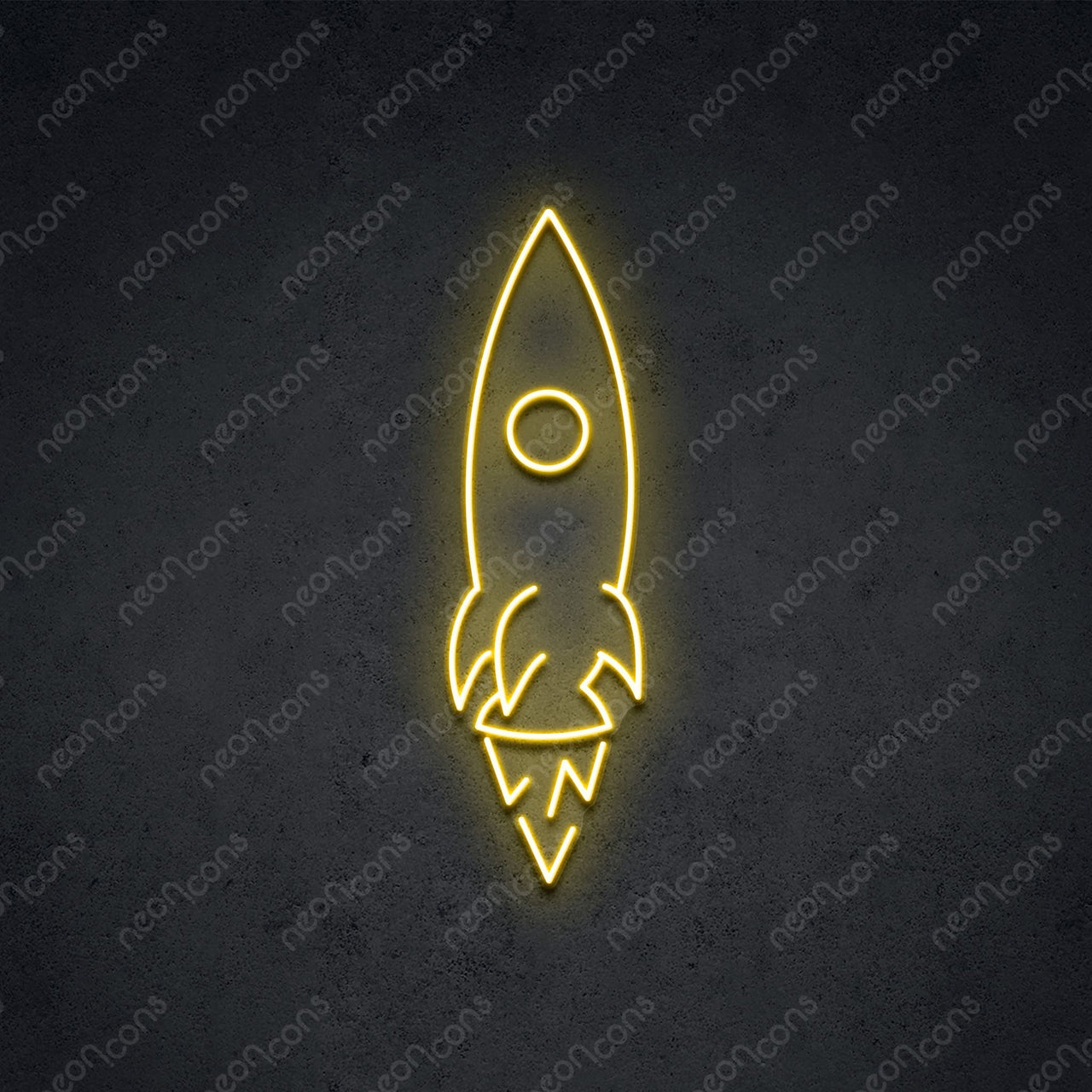 "Rocketship" LED Neon 45cm (1.5ft) / Yellow / LED Neon by Neon Icons