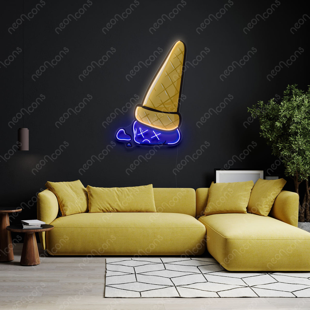 "Sadcream Cone" LED Neon x Print by Neon Icons