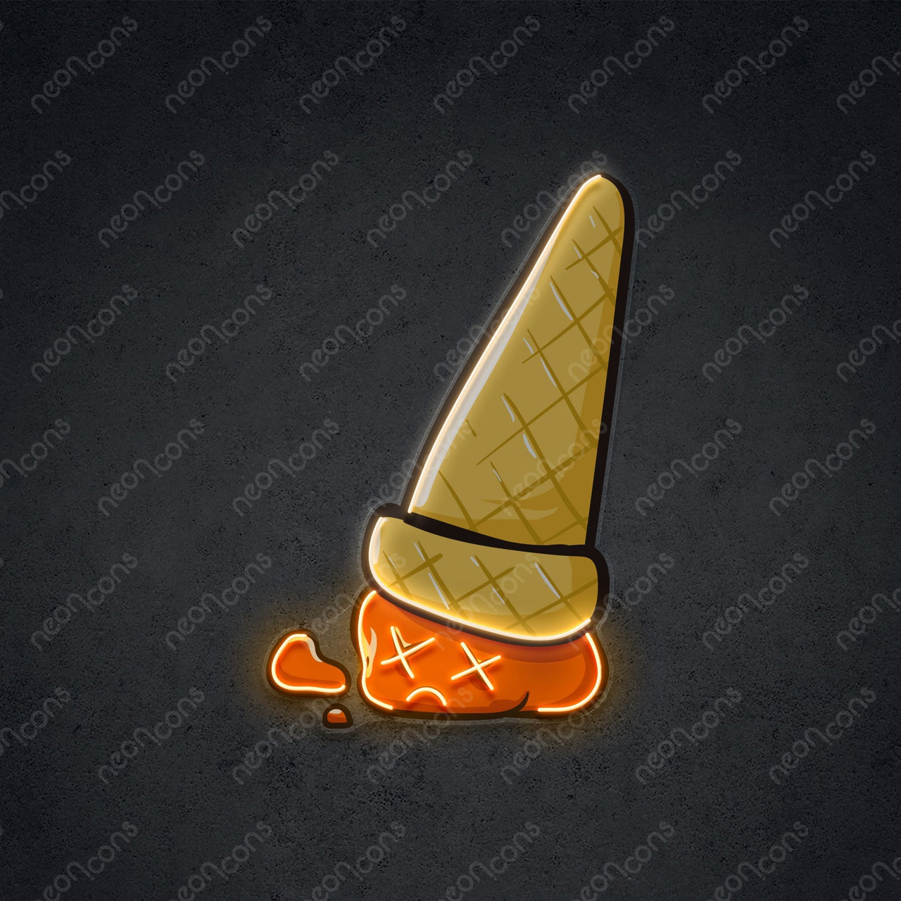 "Sadcream Cone" LED Neon x Print 45cm (1.5ft) / Orange / LED Neon x Print by Neon Icons