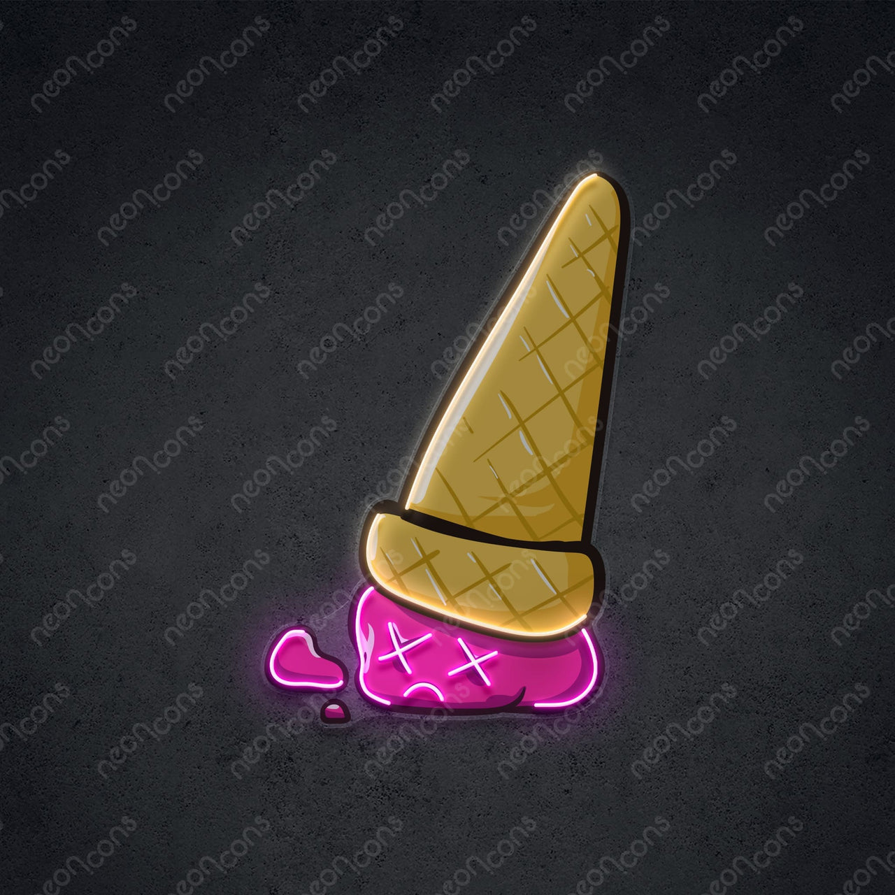 "Sadcream Cone" LED Neon x Print 45cm (1.5ft) / Pink / LED Neon x Print by Neon Icons