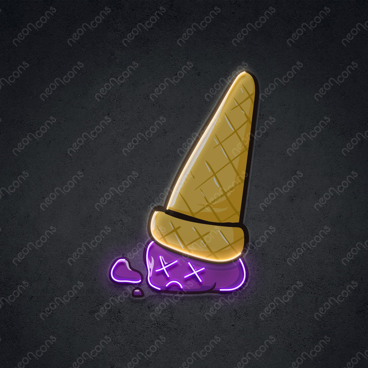 "Sadcream Cone" LED Neon x Print 45cm (1.5ft) / Purple / LED Neon x Print by Neon Icons