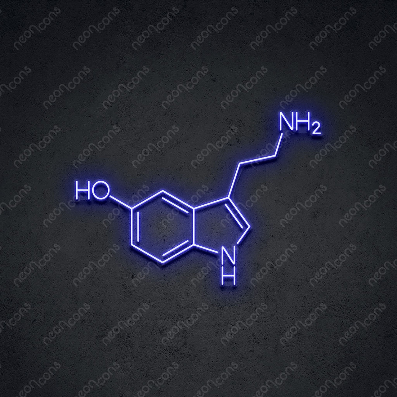 "Serotonin Molecule" LED Neon 60cm (2ft) / Blue / LED Neon by Neon Icons