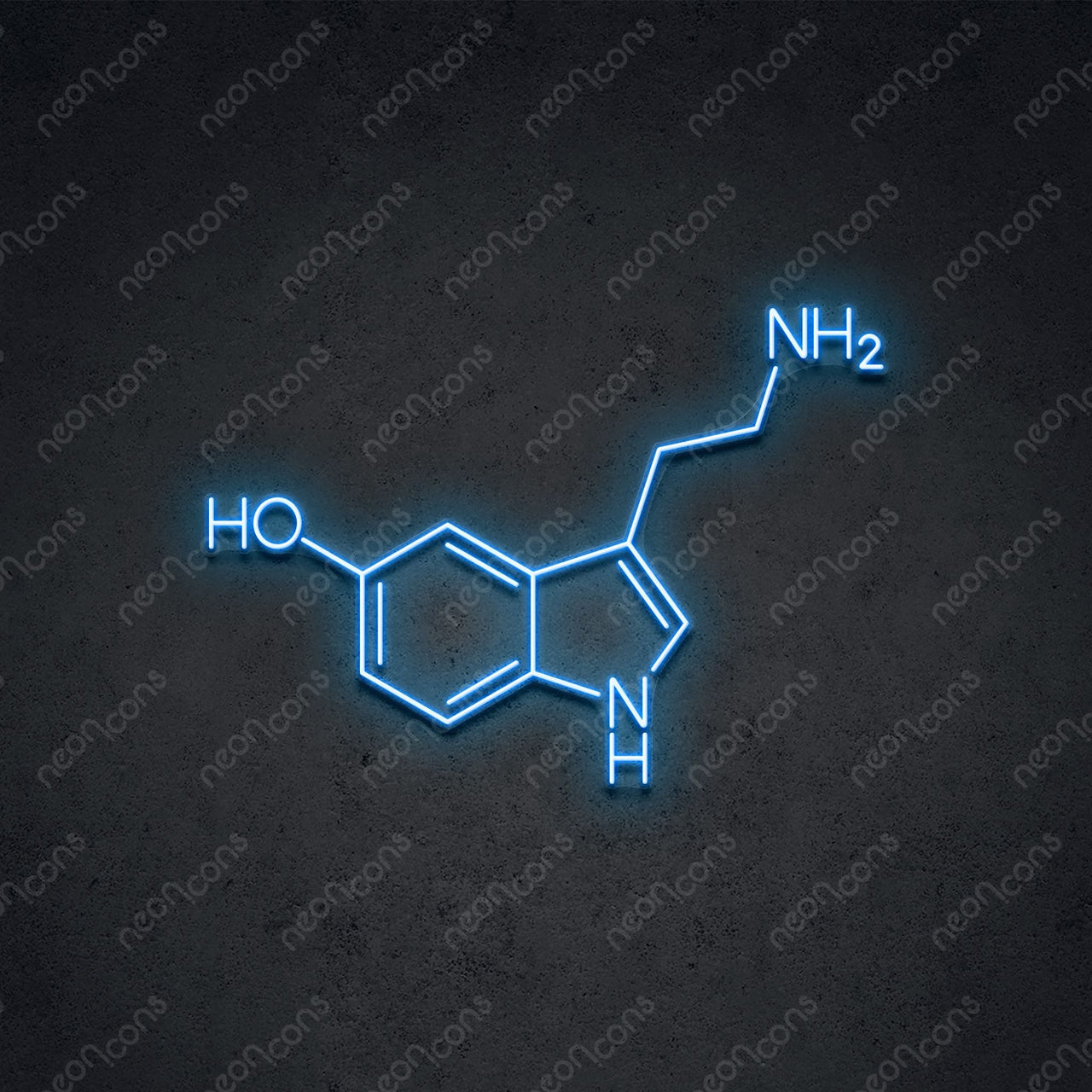 "Serotonin Molecule" LED Neon 60cm (2ft) / Ice Blue / LED Neon by Neon Icons