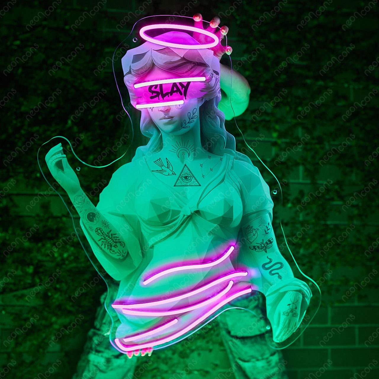 "Slay Aphrodite" LED Neon x Print by Neon Icons