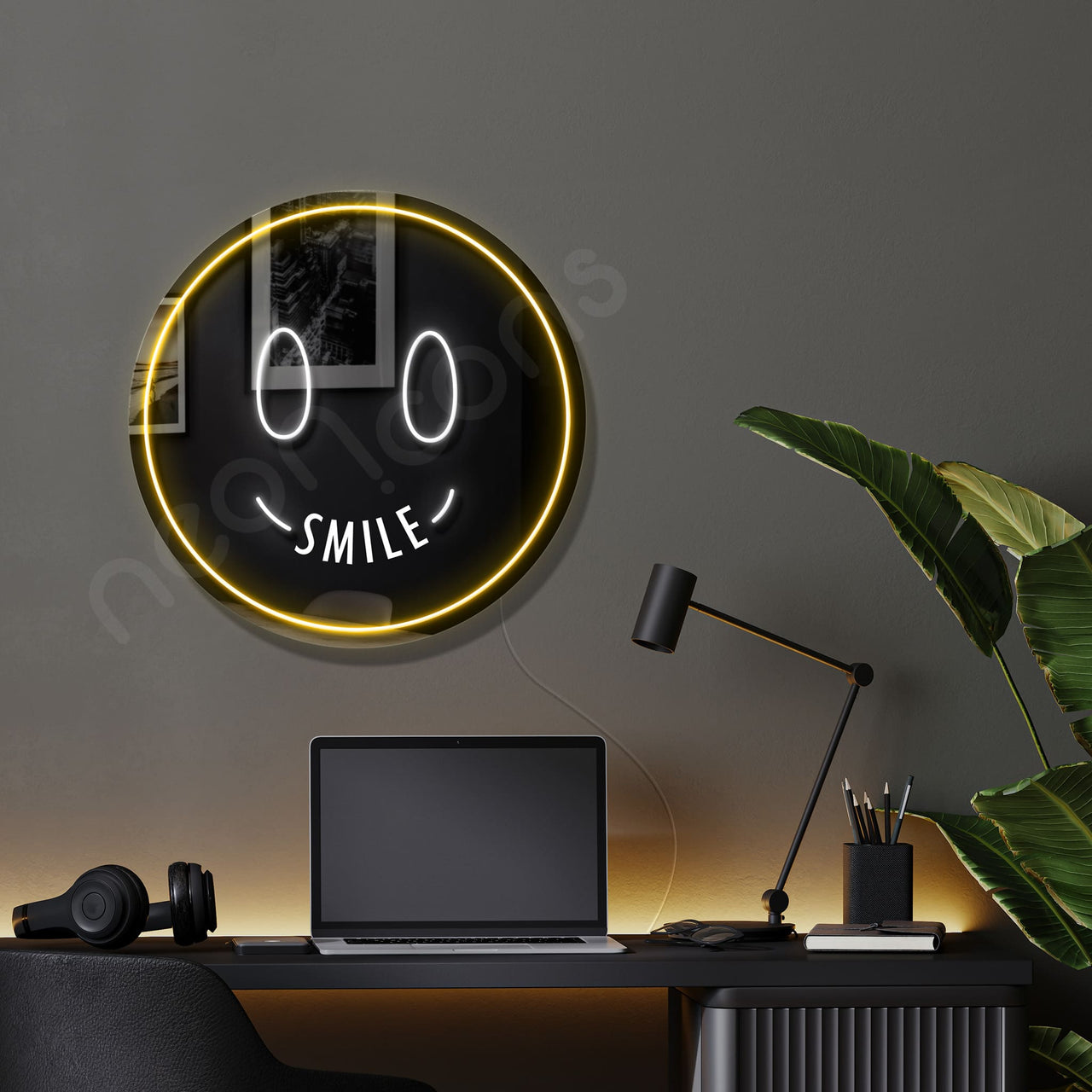 "Smile" LED Neon x Acrylic Mirror by Neon Icons