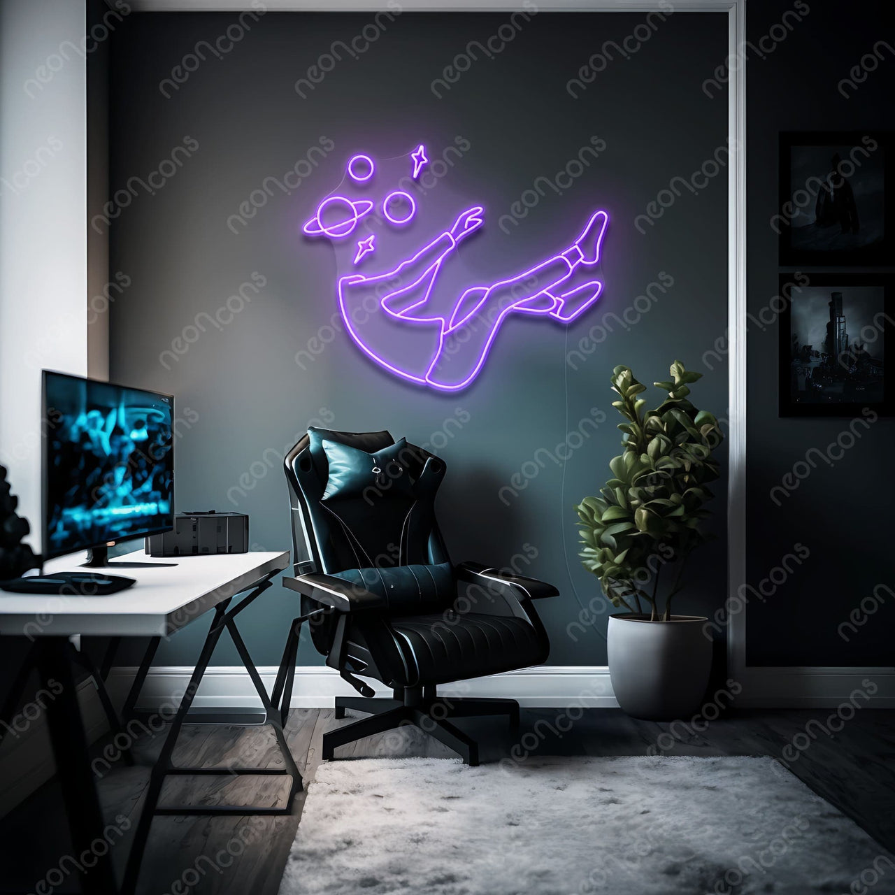 "Space Head" LED Neon by Neon Icons