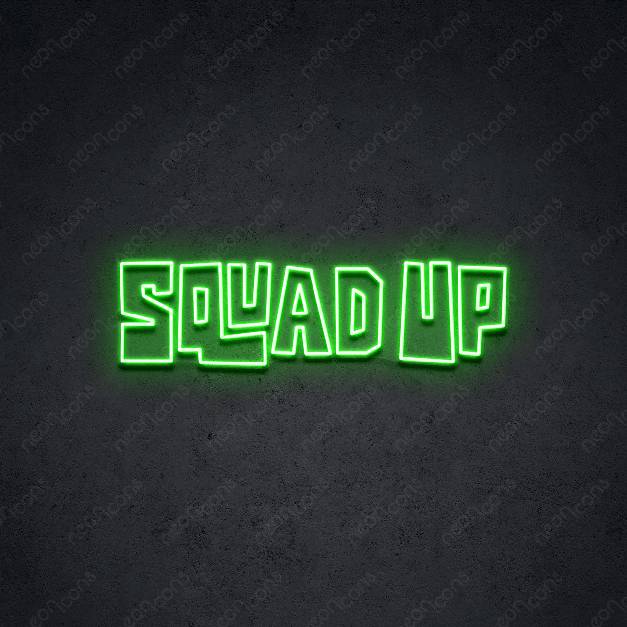 'Squad Up' Neon Sign 45cm (1.5ft) / Green / LED by Neon Icons