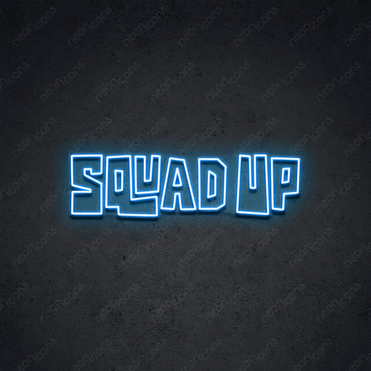 'Squad Up' Neon Sign 45cm (1.5ft) / Ice Blue / LED by Neon Icons
