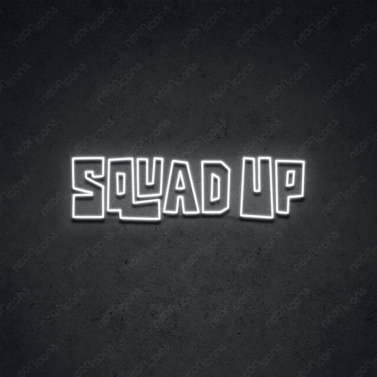 'Squad Up' Neon Sign 45cm (1.5ft) / White / LED by Neon Icons