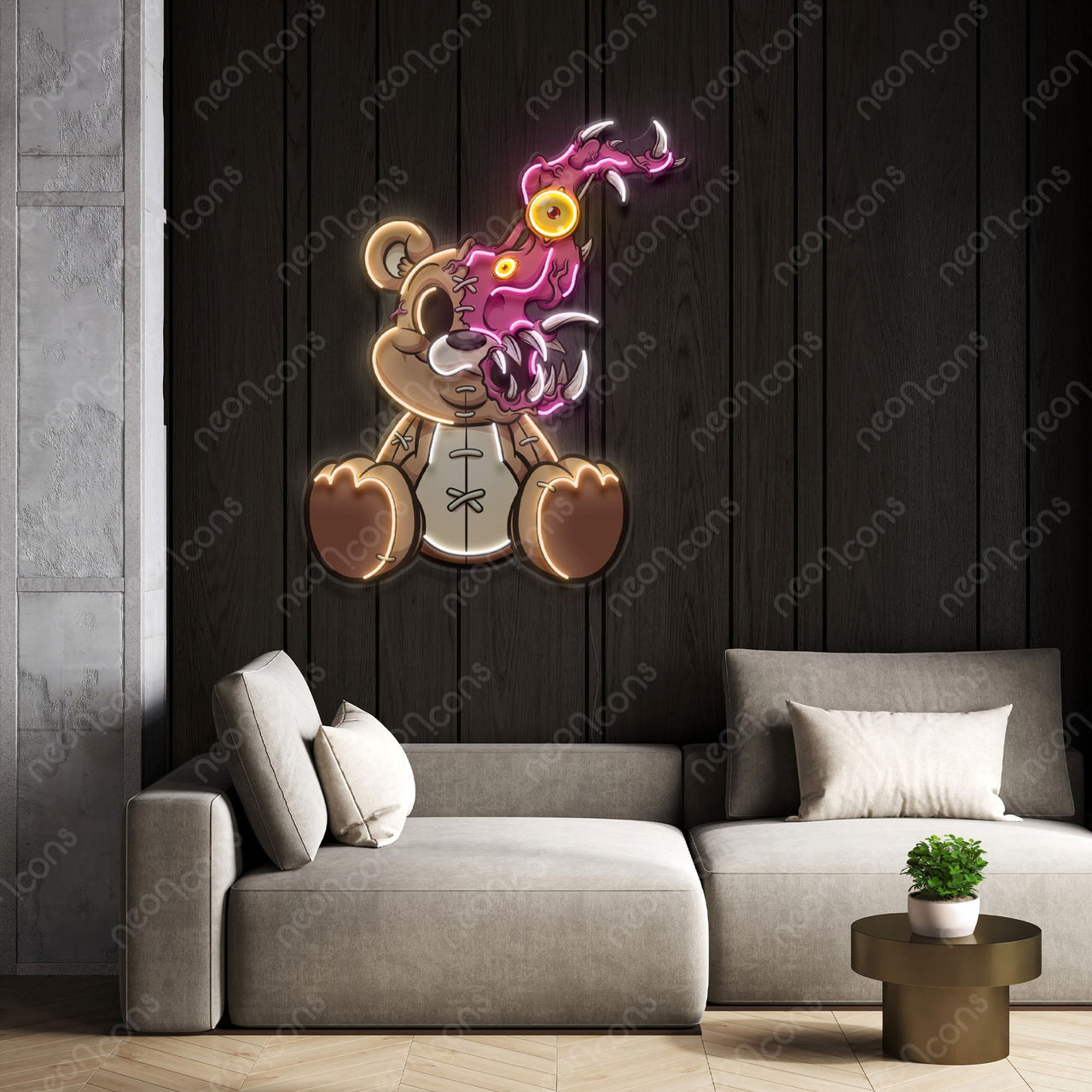 "Sweet Teddy" LED Neon x Print by Neon Icons