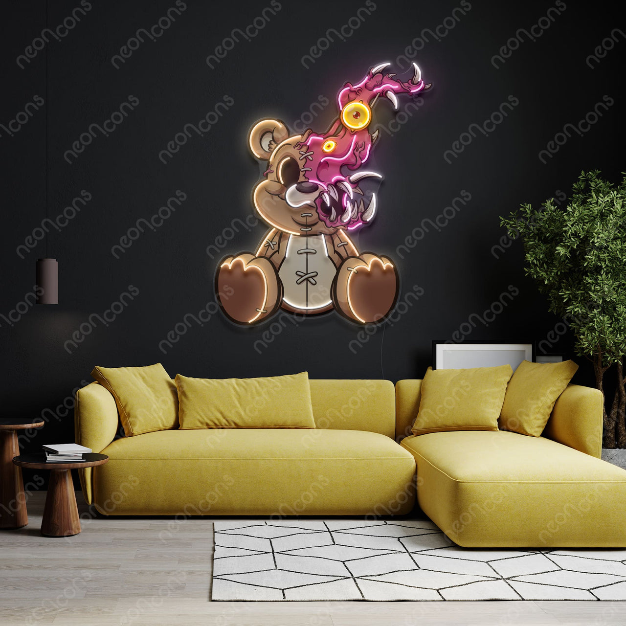 "Sweet Teddy" LED Neon x Print by Neon Icons