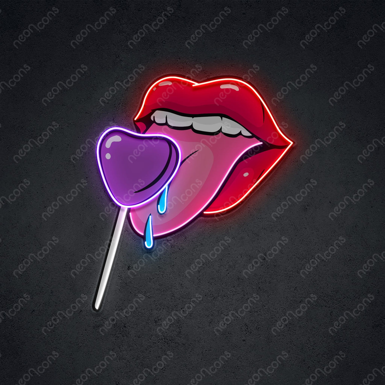 "Taste of Love" LED Neon x Print 45cm (1.5ft) / Purple / LED Neon x Print by Neon Icons