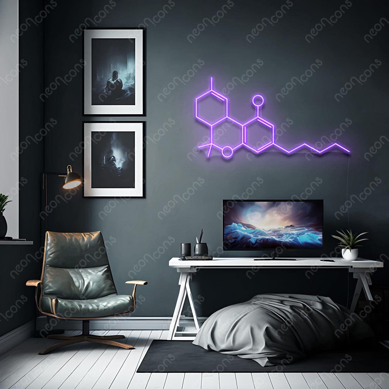 "THC Molecule" LED Neon by Neon Icons