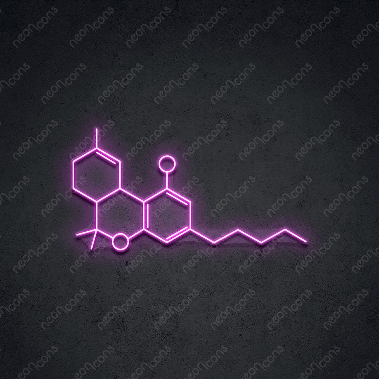 "THC Molecule" LED Neon 60cm (2ft) / Pink / LED Neon by Neon Icons