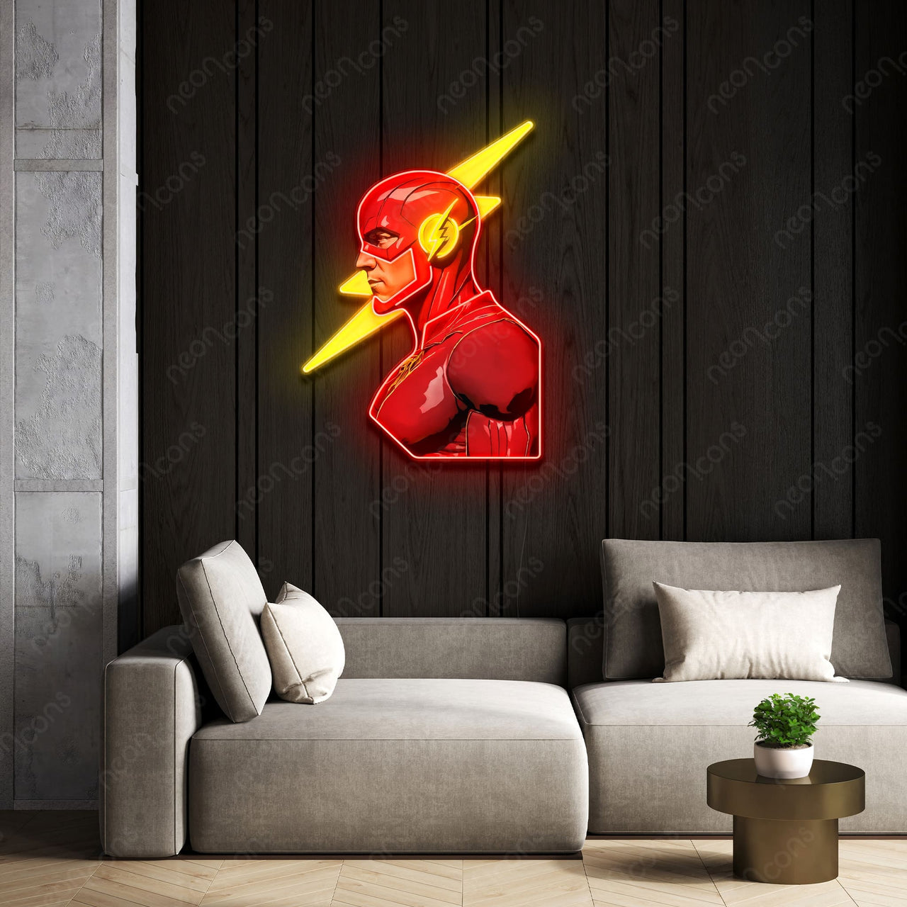 "The Scarlet Speedster" Neon x Acrylic Artwork by Neon Icons