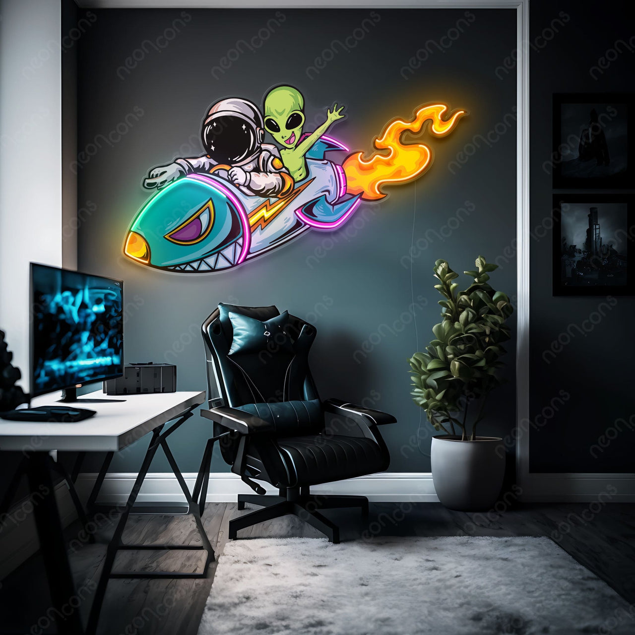 "Unlikely Explorers" Neon x Acrylic Artwork by Neon Icons