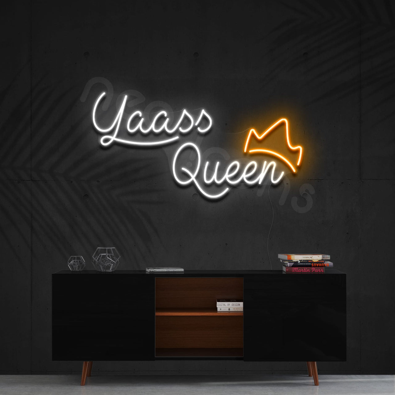 "Yaass Queen" Neon Sign 60cm (2ft) / Orange / LED by Neon Icons