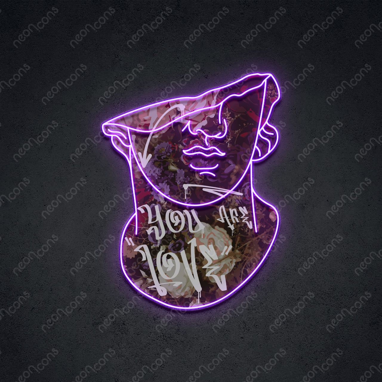 "You Are Love" LED Neon x Print 60cm (2ft) / Purple / LED Neon x Print by Neon Icons