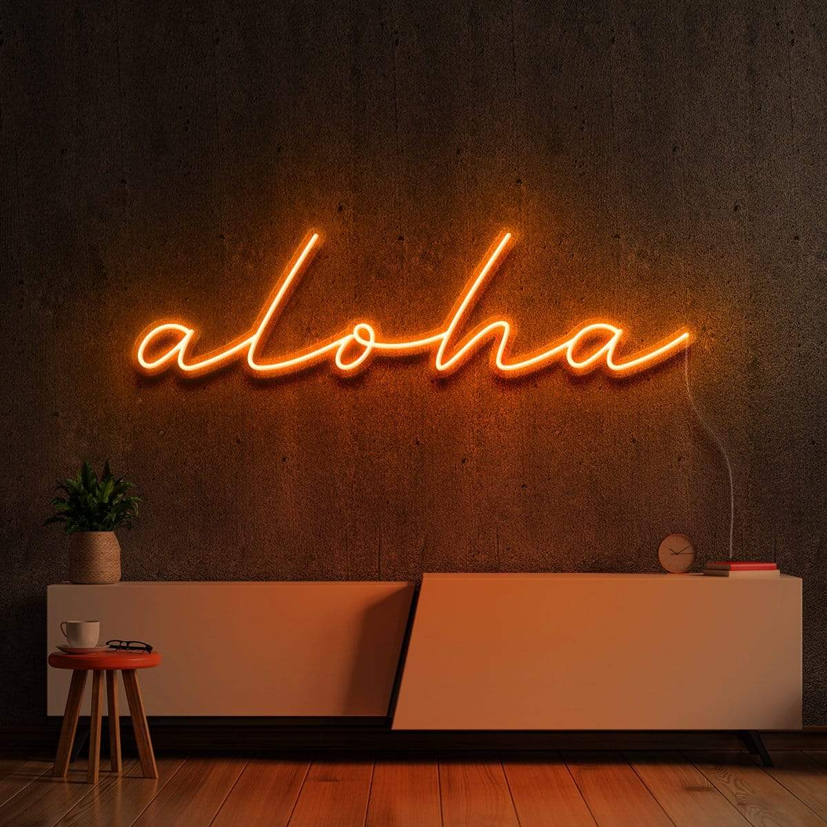 "Aloha" Neon Sign 60cm (2ft) / Orange / LED Neon by Neon Icons