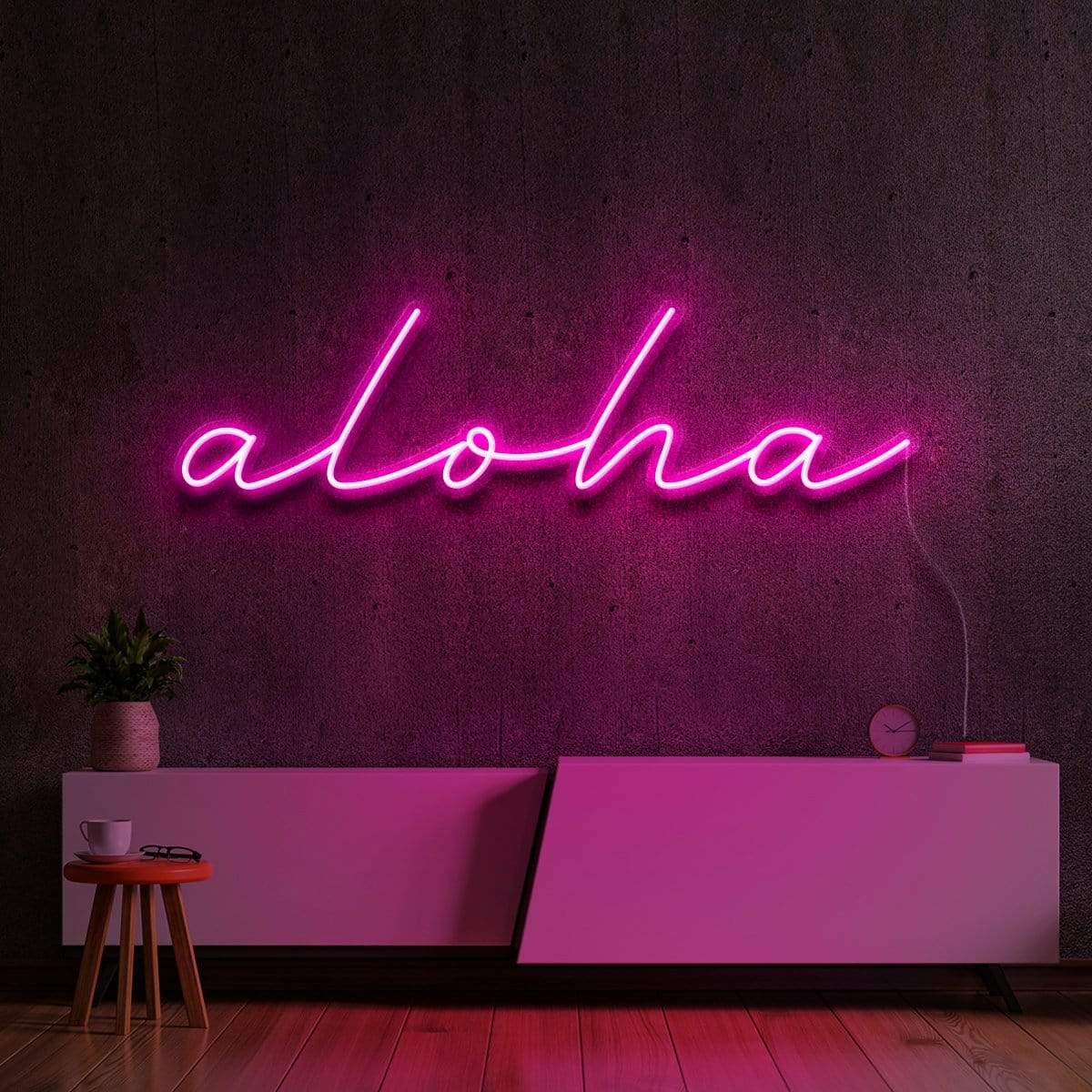 "Aloha" Neon Sign 60cm (2ft) / Pink / LED Neon by Neon Icons