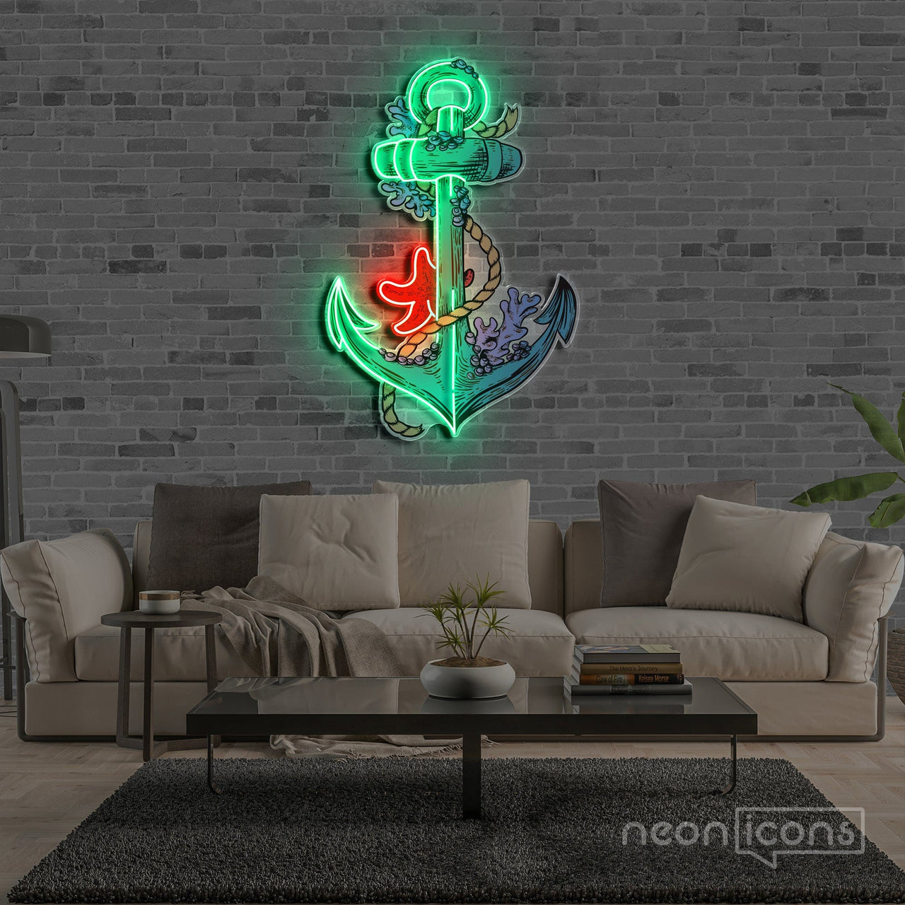 "Anchors Up" Neon x Acrylic Artwork by Neon Icons