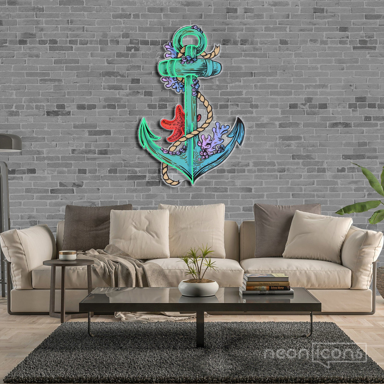 "Anchors Up" Neon x Acrylic Artwork by Neon Icons