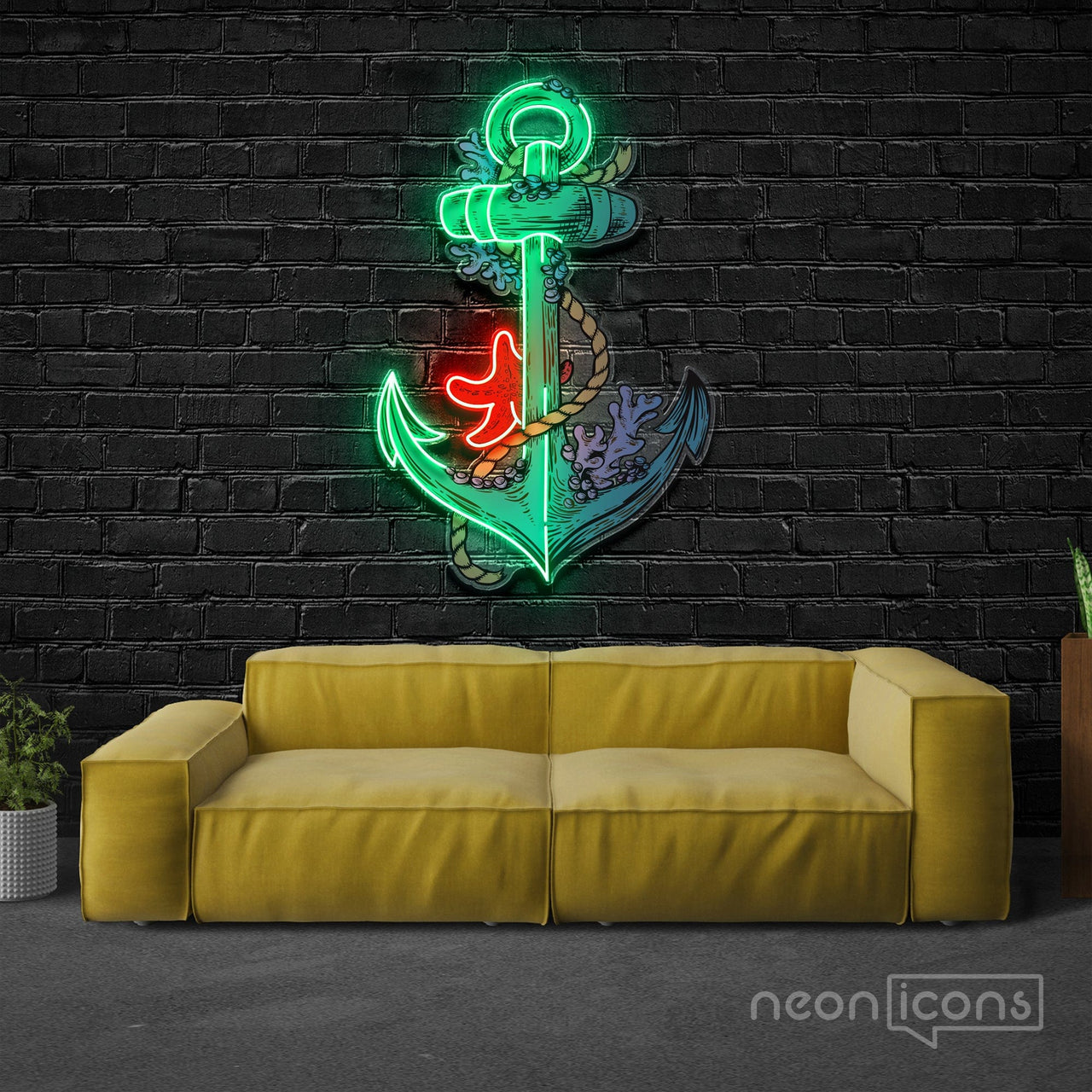 "Anchors Up" Neon x Acrylic Artwork by Neon Icons