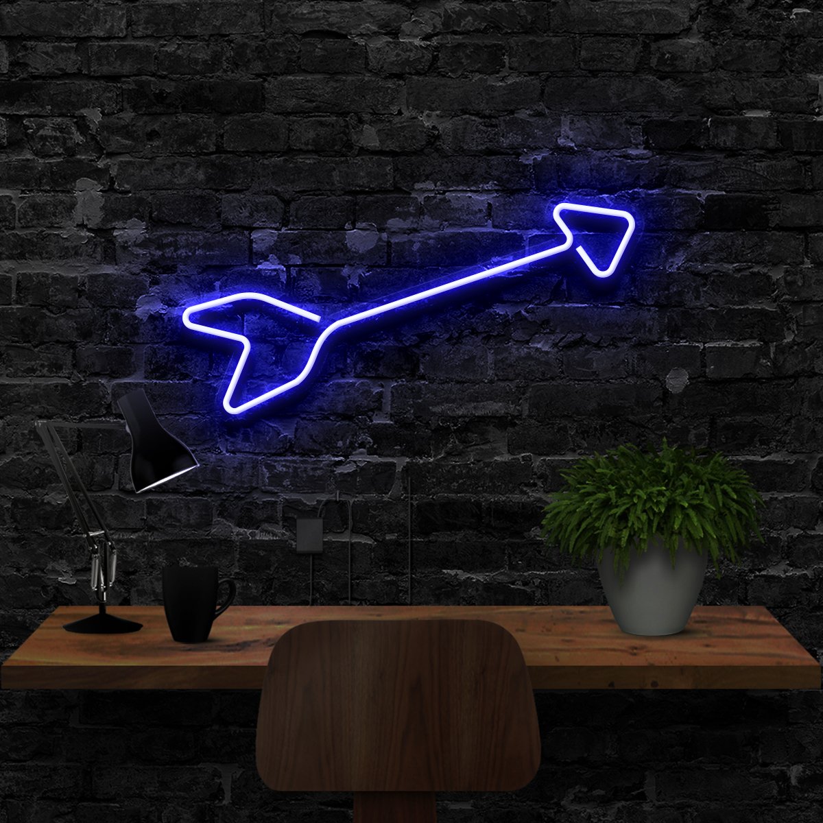 "Arrow" Neon Sign 40cm (1.3ft) / Blue / LED Neon by Neon Icons