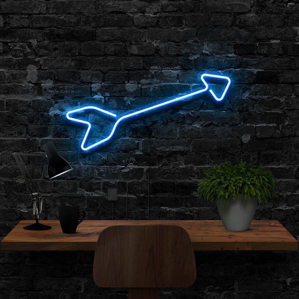 "Arrow" Neon Sign 40cm (1.3ft) / Ice Blue / LED Neon by Neon Icons
