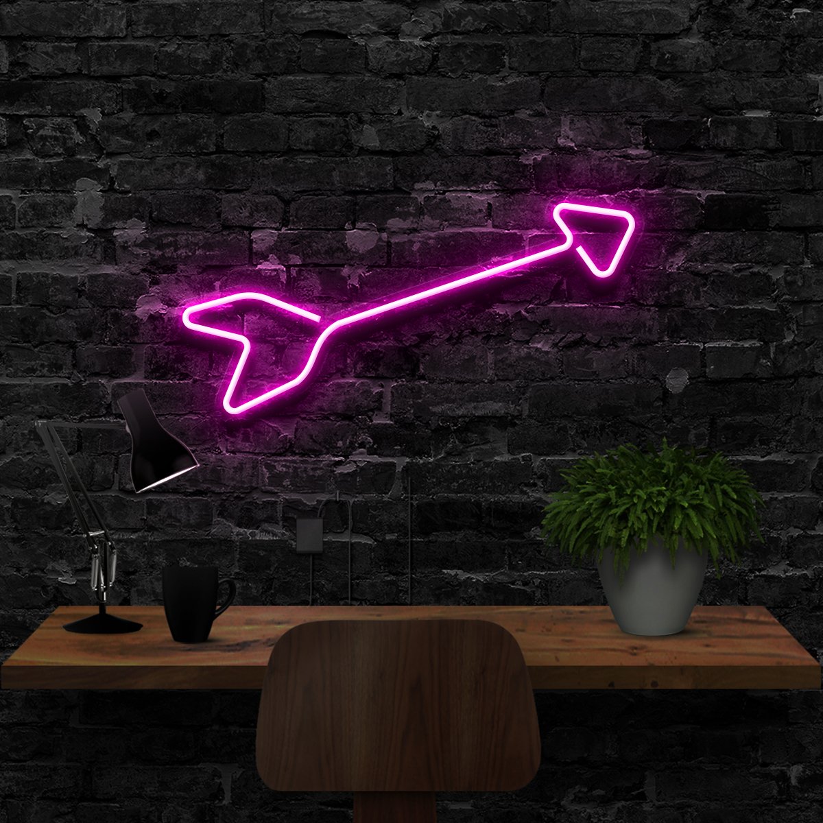 "Arrow" Neon Sign 40cm (1.3ft) / Pink / LED Neon by Neon Icons