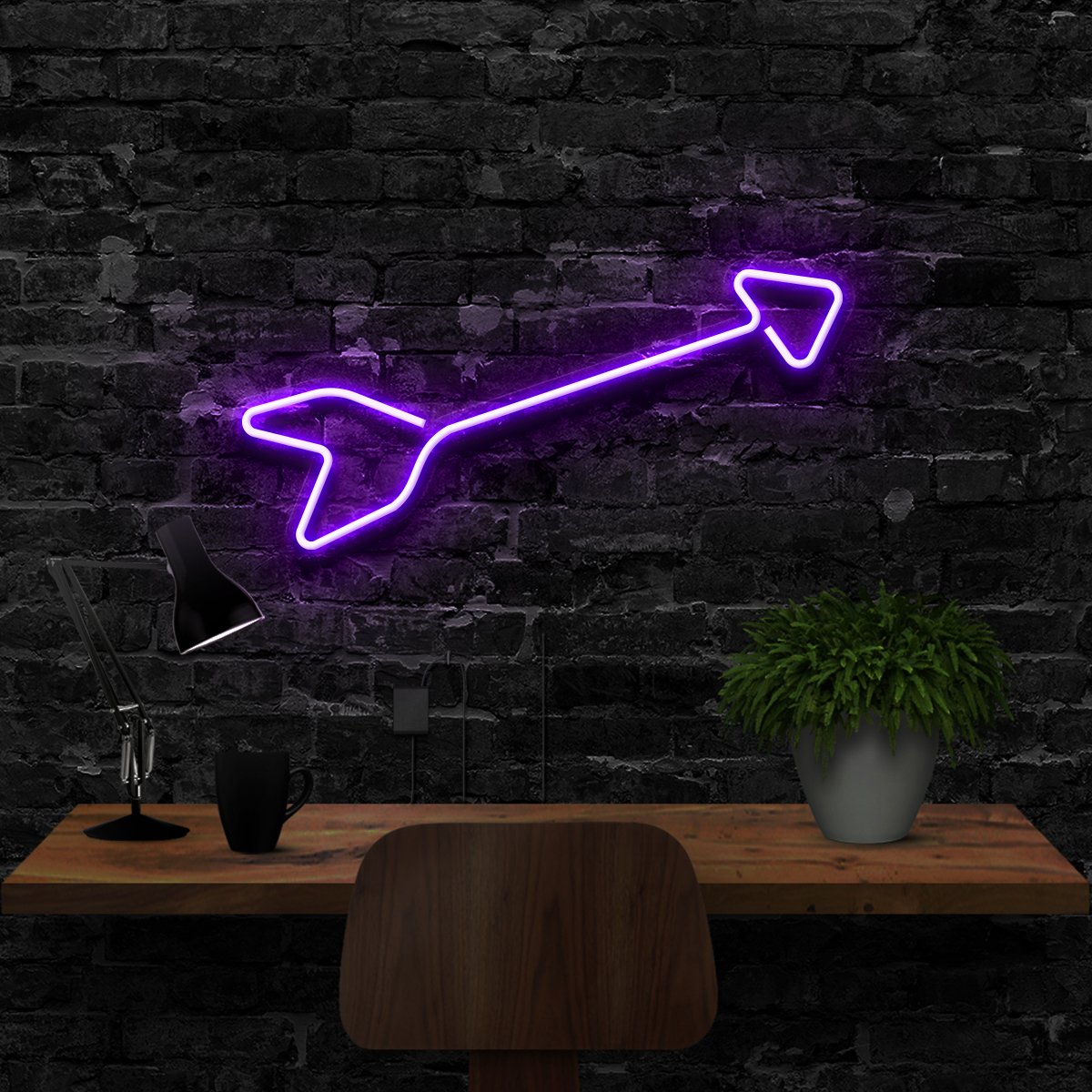 "Arrow" Neon Sign 40cm (1.3ft) / Purple / LED Neon by Neon Icons