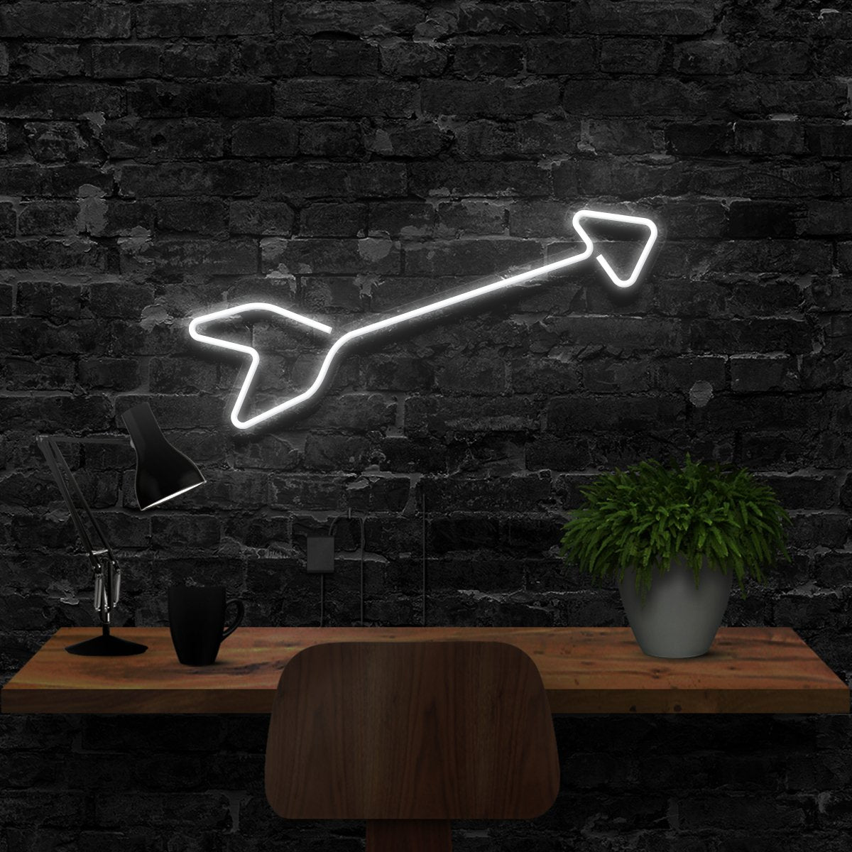 "Arrow" Neon Sign 40cm (1.3ft) / White / LED Neon by Neon Icons
