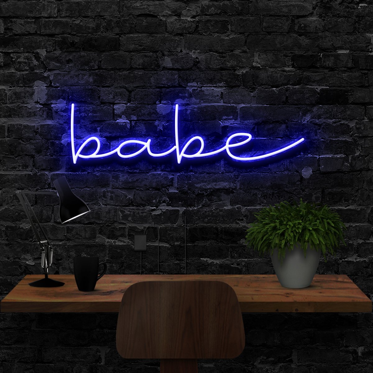 "Babe" Neon Sign 40cm (1.3ft) / Blue / LED Neon by Neon Icons