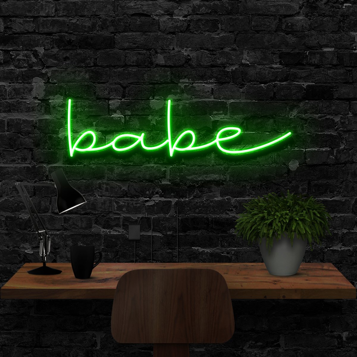 "Babe" Neon Sign 40cm (1.3ft) / Green / LED Neon by Neon Icons
