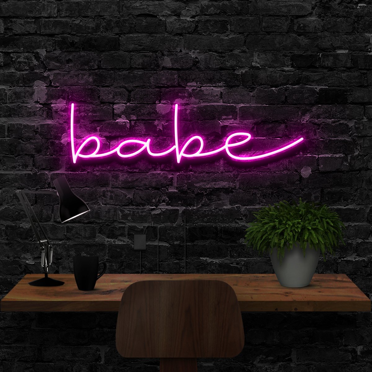 "Babe" Neon Sign 40cm (1.3ft) / Pink / LED Neon by Neon Icons