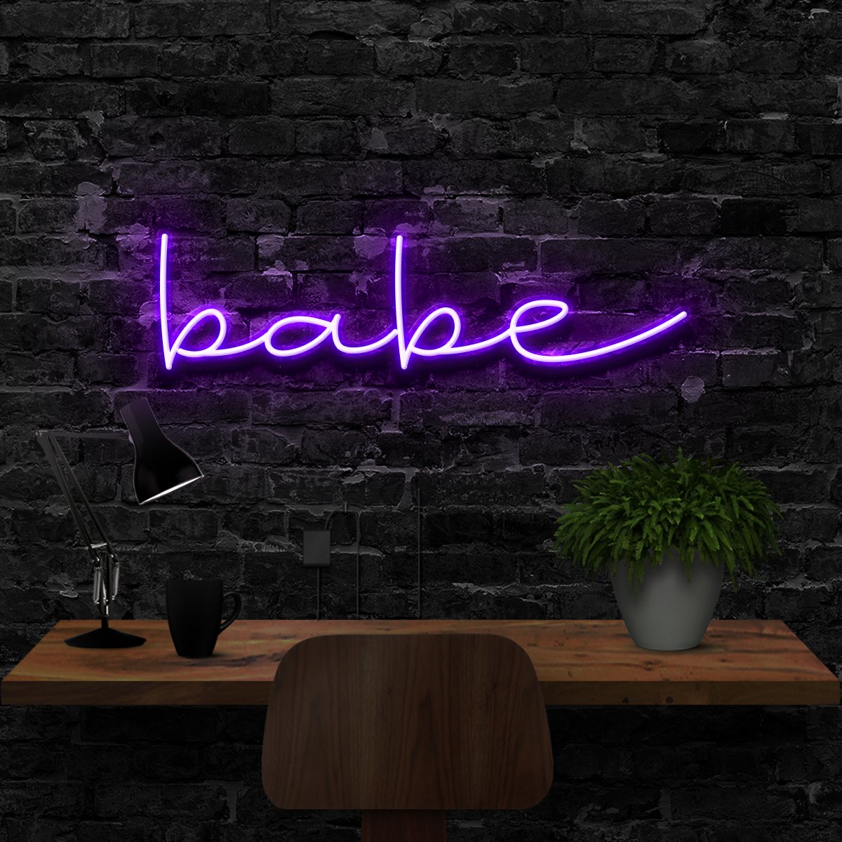 "Babe" Neon Sign 40cm (1.3ft) / Purple / LED Neon by Neon Icons