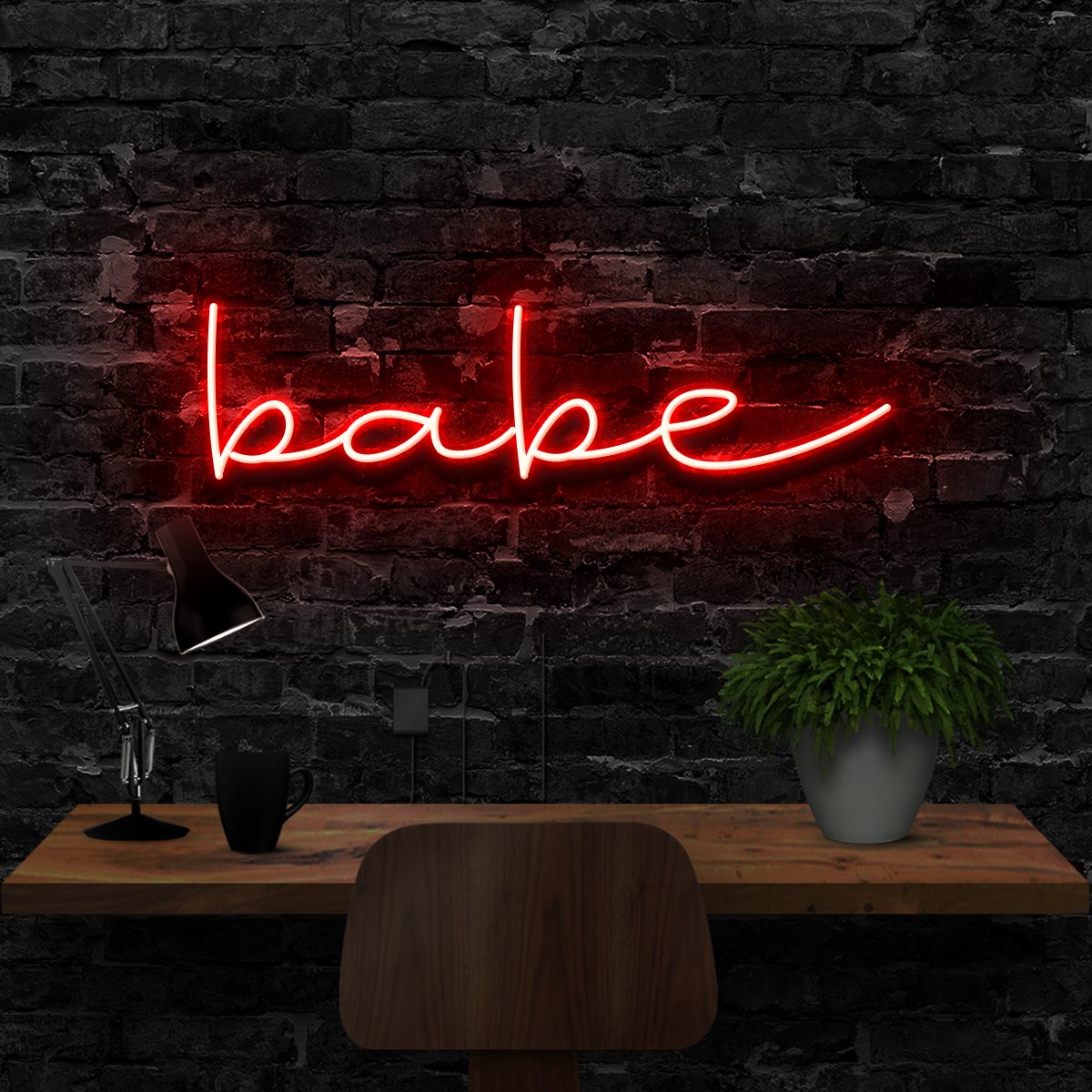 "Babe" Neon Sign 40cm (1.3ft) / Red / LED Neon by Neon Icons