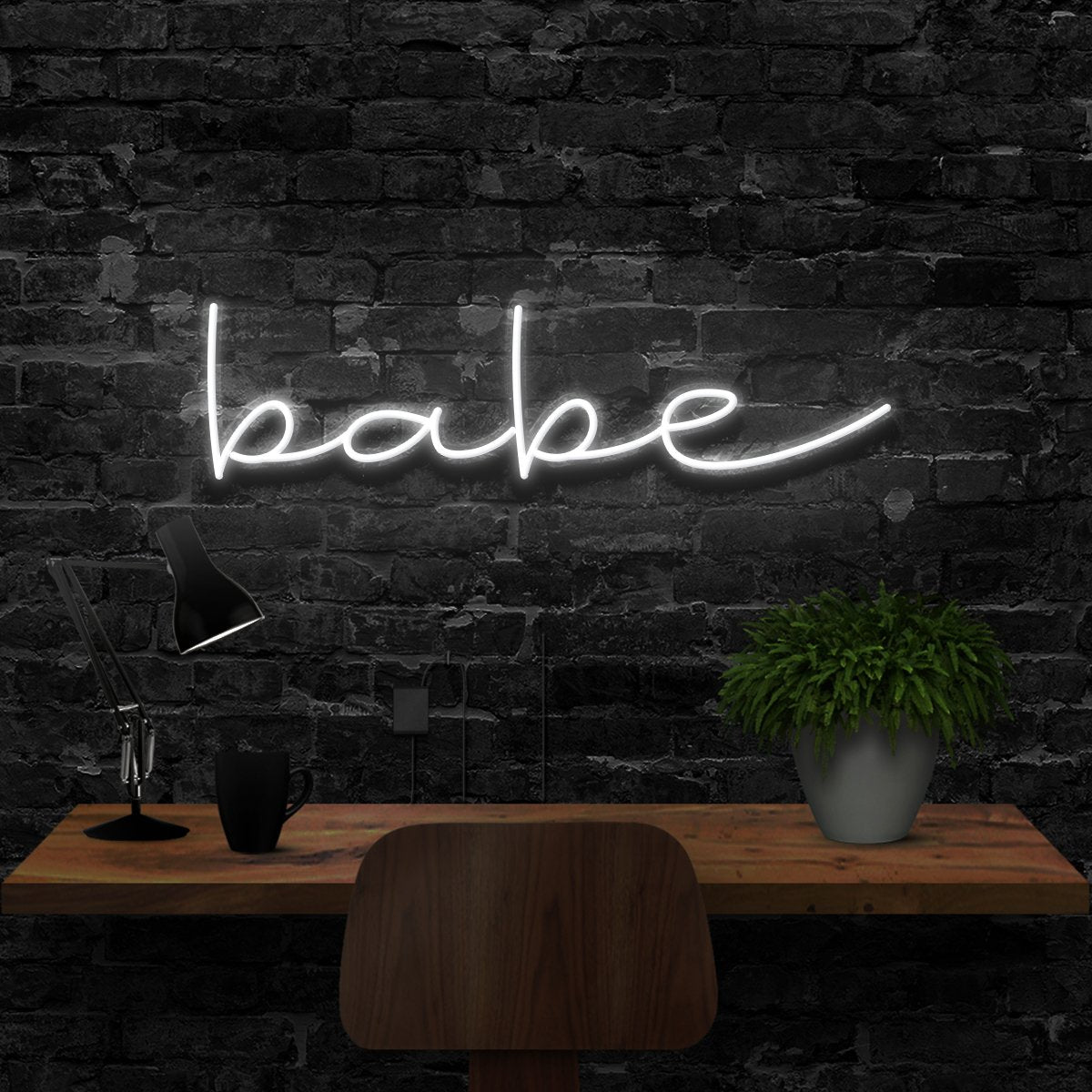 "Babe" Neon Sign 40cm (1.3ft) / White / LED Neon by Neon Icons