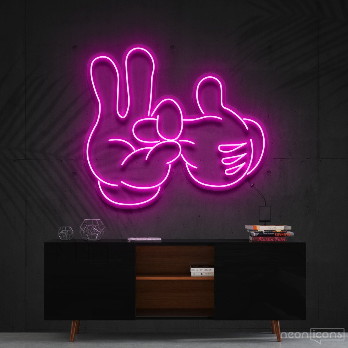 "Bad Intentions" Mickey Neon Sign 60cm (2ft) / Pink / Cut to Shape by Neon Icons