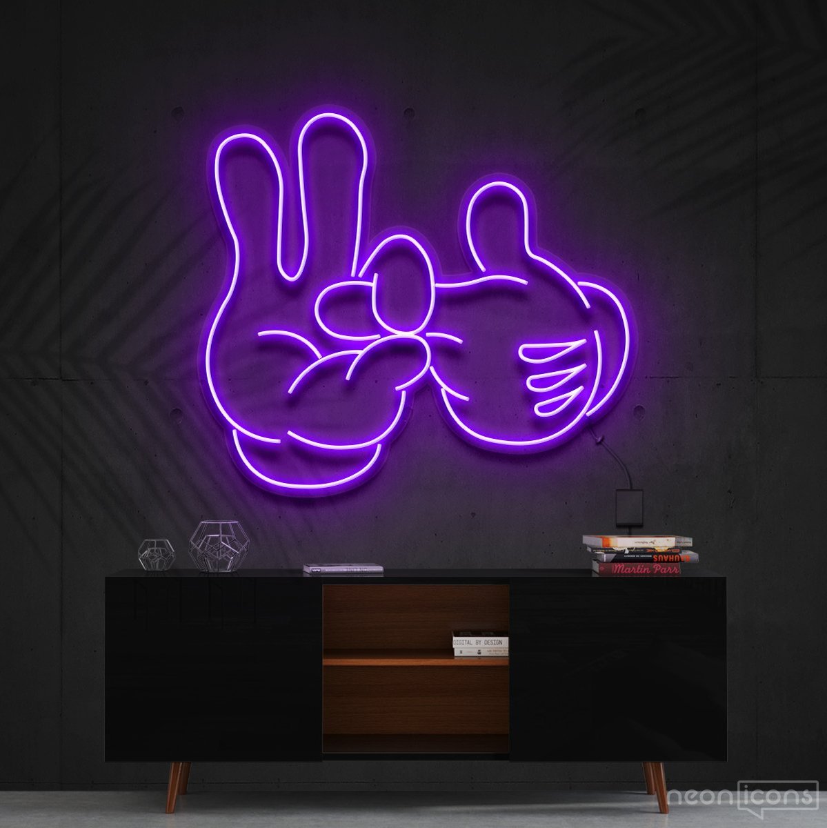 "Bad Intentions" Mickey Neon Sign 60cm (2ft) / Purple / Cut to Shape by Neon Icons