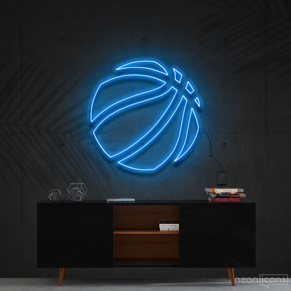 "Ball Is Life" Neon Sign 60cm (2ft) / Ice Blue / Cut to Shape by Neon Icons