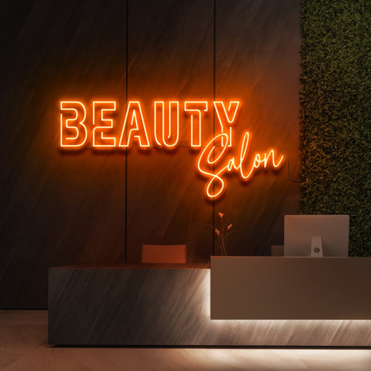 "Beauty Salon" Neon Sign for Beauty Salons & Cosmetic Studios 90cm (3ft) / Orange / LED Neon by Neon Icons